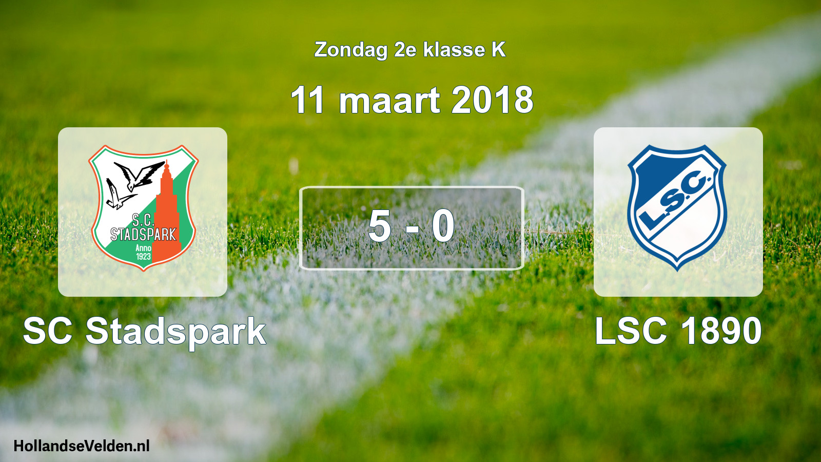 Total number of matches played: SC Stadspark - LSC 1890 5 - 0 (11 March 2018)
