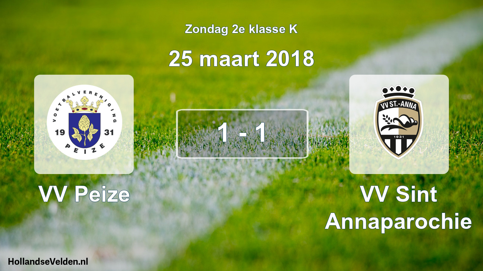 Total number of matches played: VV Peize - VV Sint Annaparochie 1 - 1 (25 March 2018)
