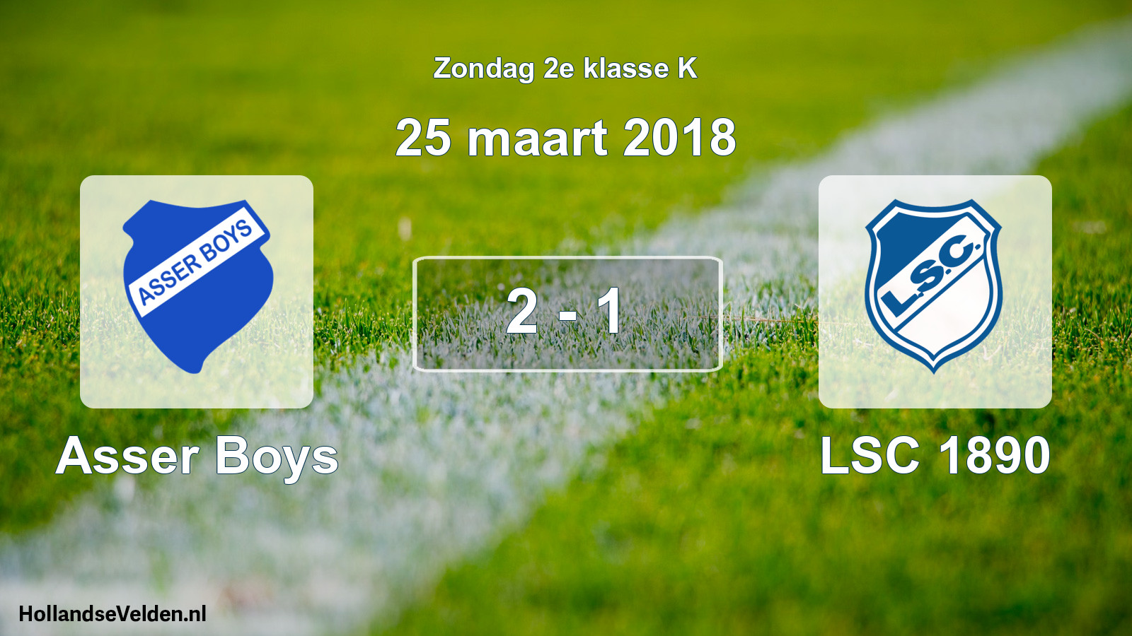 Total number of matches played: Asser Boys - LSC 1890 2 - 1 (25 March 2018)