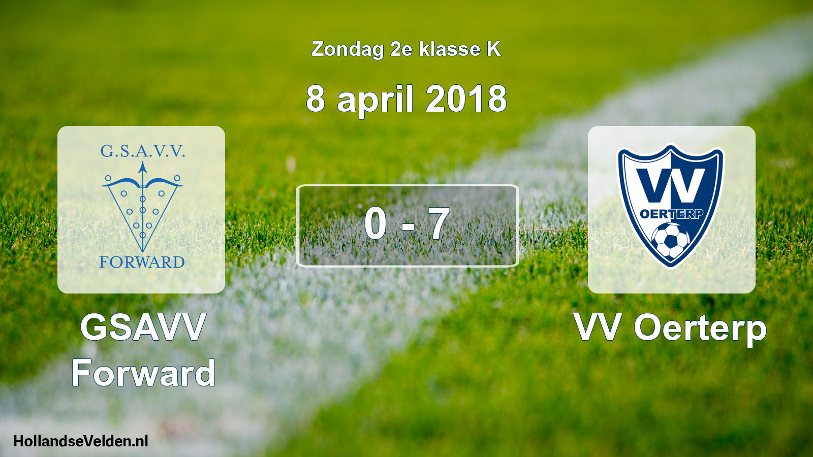 Total number of matches played: GSAVV Forward - VV Oerterp 0 - 7 (8 April 2018)