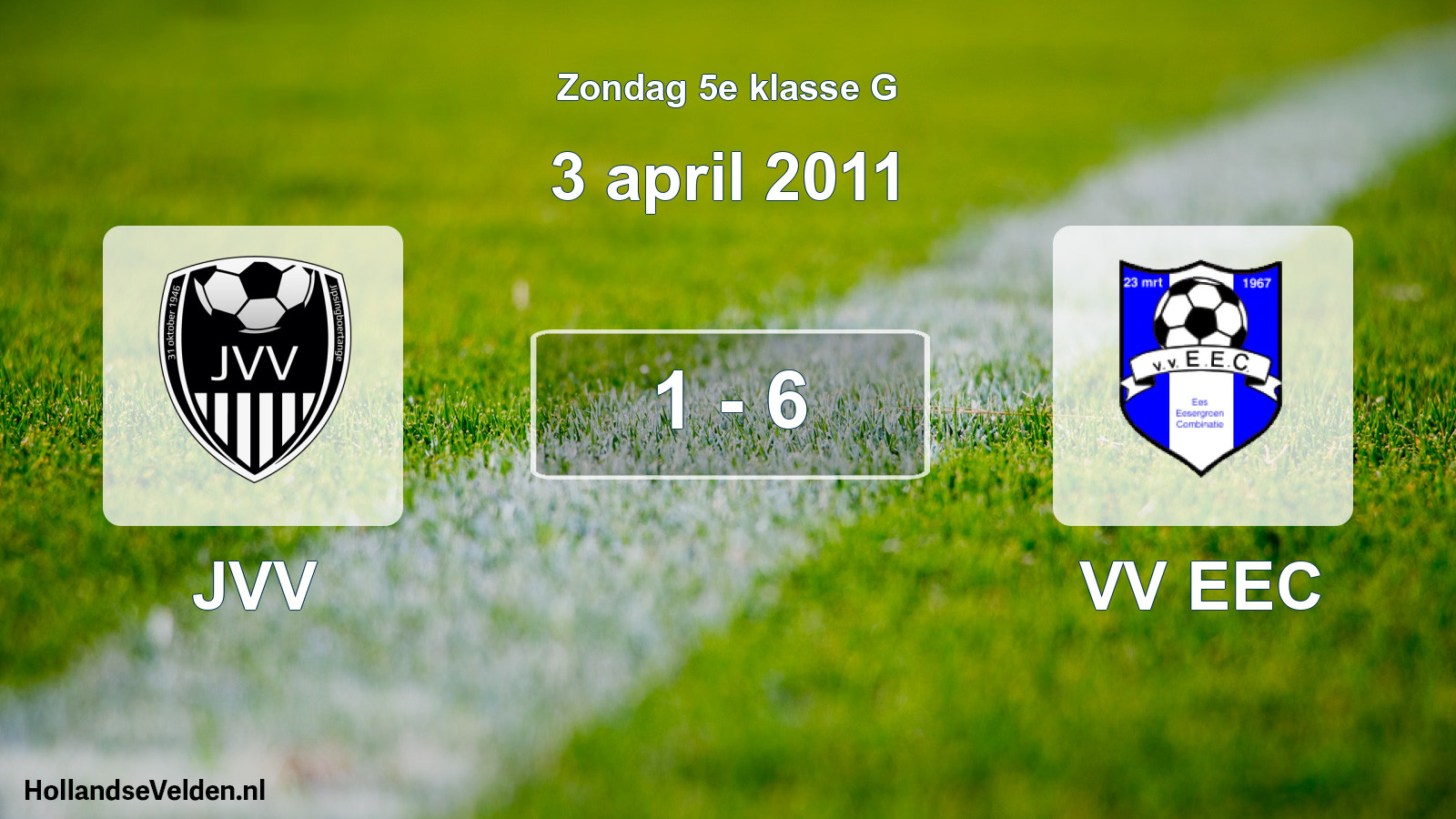 Total number of matches played: JVV - VV EEC 1 - 6 (3 April 2011)