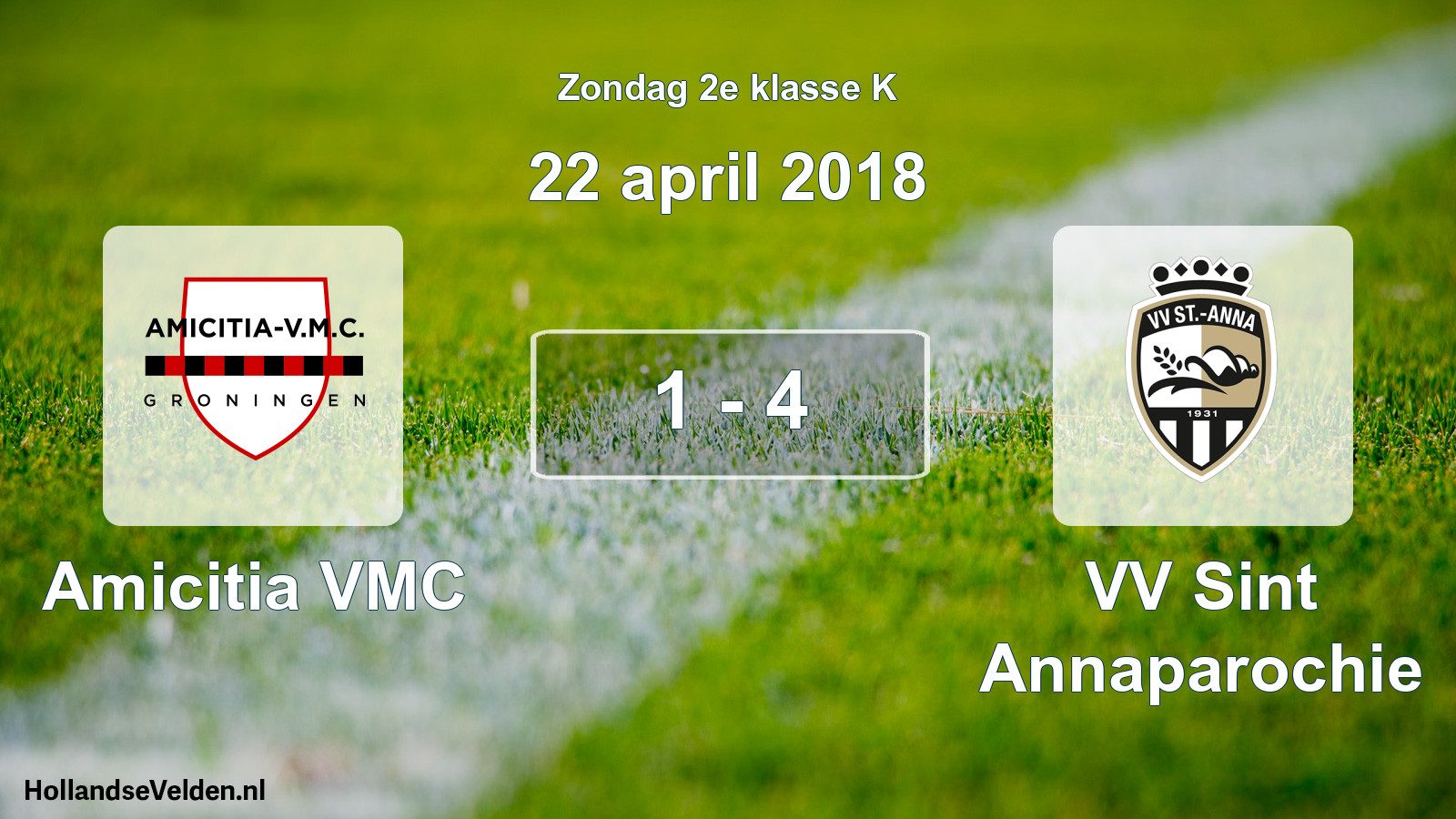 Total number of matches played: Amicitia VMC - VV Sint Annaparochie 1 - 4 (22 April 2018)