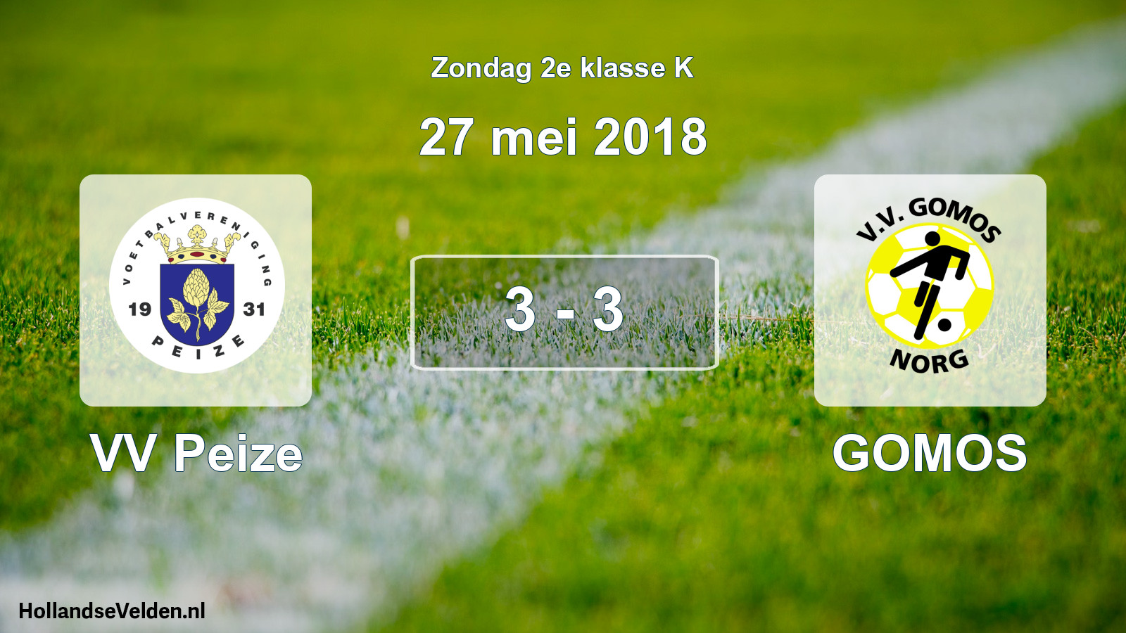 Total number of matches played: VV Peize - GOMOS 3 - 3 (27 May 2018)