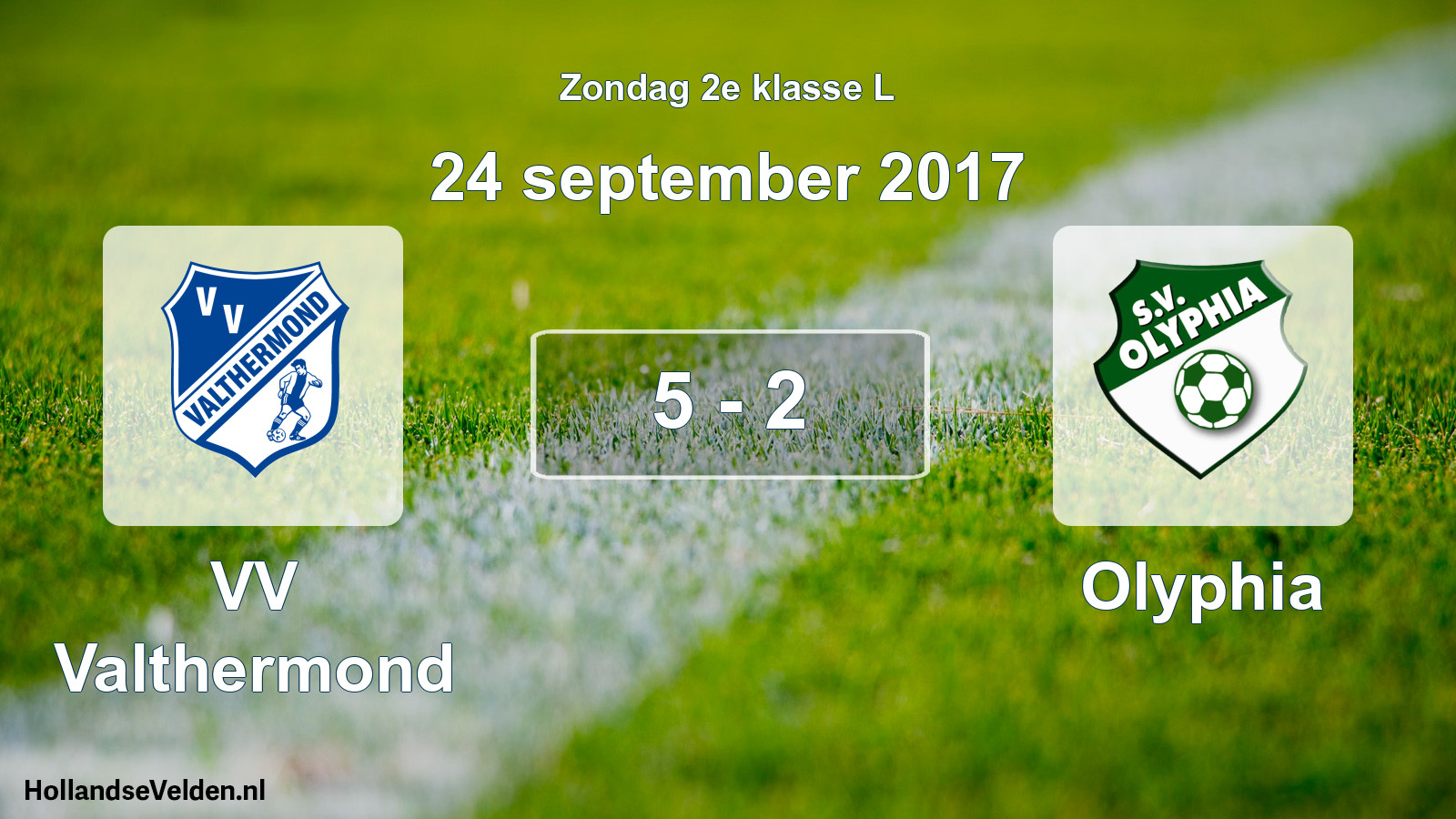 Total number of matches played: VV Valthermond - Olyphia 5 - 2 (24 September 2017)
