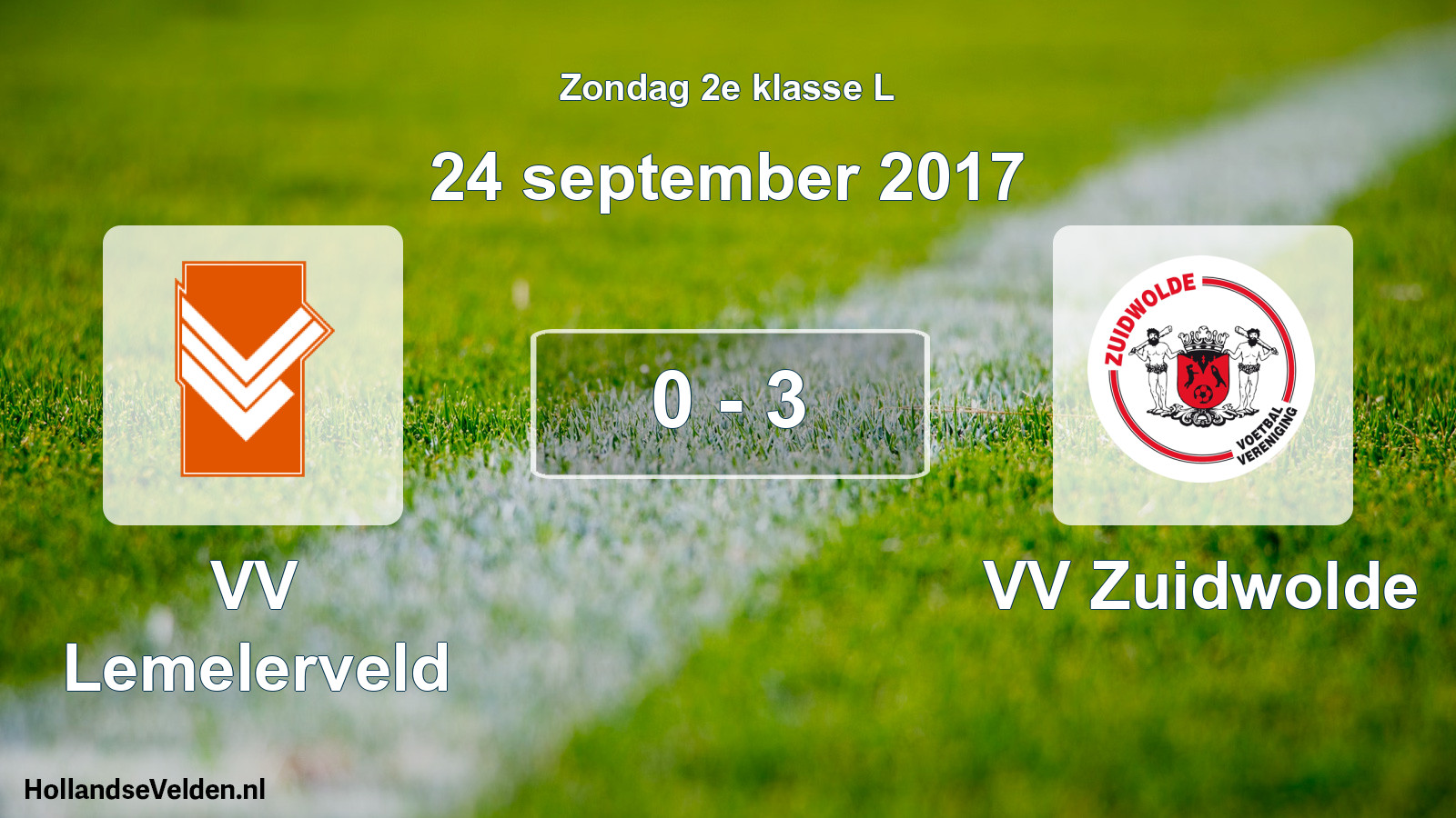 Total number of matches played: VV Lemelerveld - VV Zuidwolde 0 - 3 (24 September 2017)