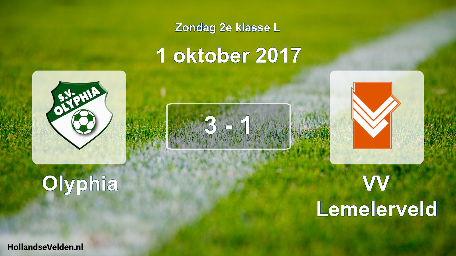 Total number of matches played: Olyphia - VV Lemelerveld 3 - 1 (1 October 2017)
