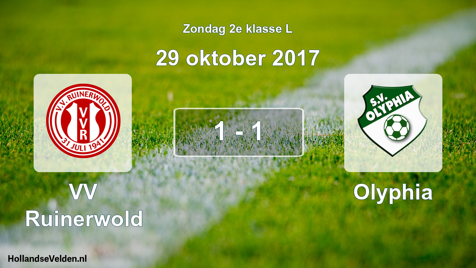 Total number of matches played: VV Ruinerwold - Olyphia 1 - 1 (29 October 2017)