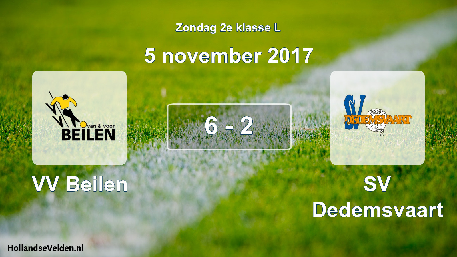Total number of matches played: VV Beilen - SV Dedemsvaart 6 - 2 (5 November 2017)