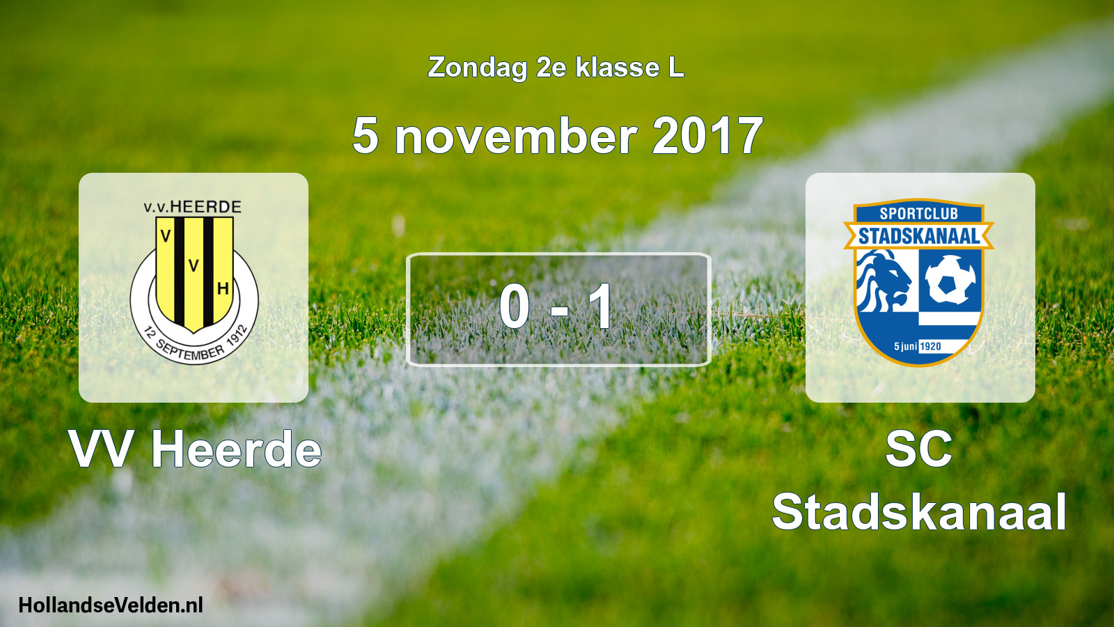 Total number of matches played: VV Heerde - SC Stadskanaal 0 - 1 (5 November 2017)