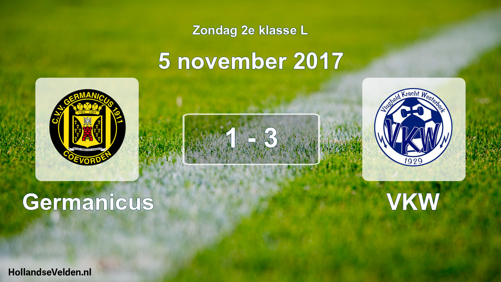 Total number of matches played: Germanicus - VKW 1 - 3 (5 November 2017)