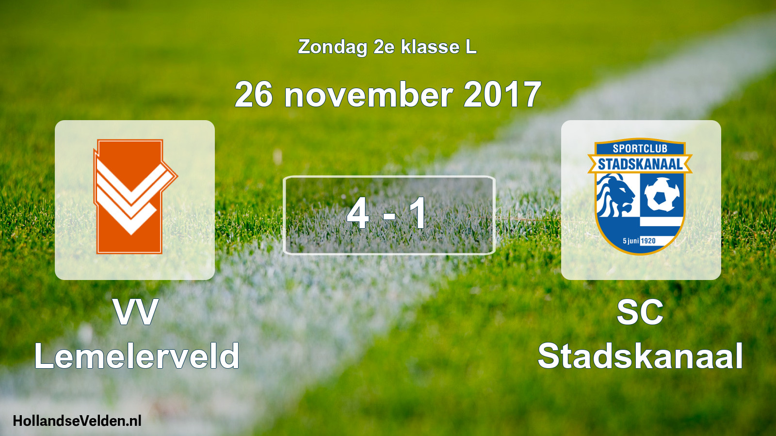 Total number of matches played: VV Lemelerveld - SC Stadskanaal 4 - 1 (26 November 2017)