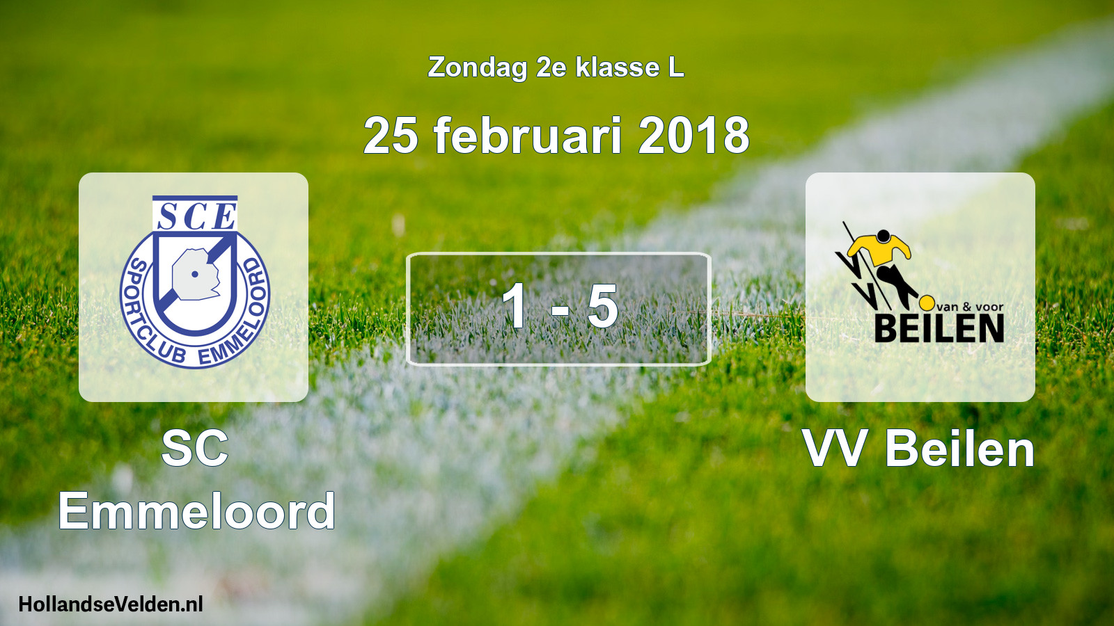Total number of matches played: SC Emmeloord - VV Beilen 1 - 5 (25 February 2018)