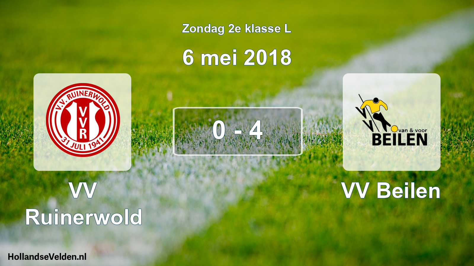 Total number of matches played: VV Ruinerwold - VV Beilen 0 - 4 (6 May 2018)
