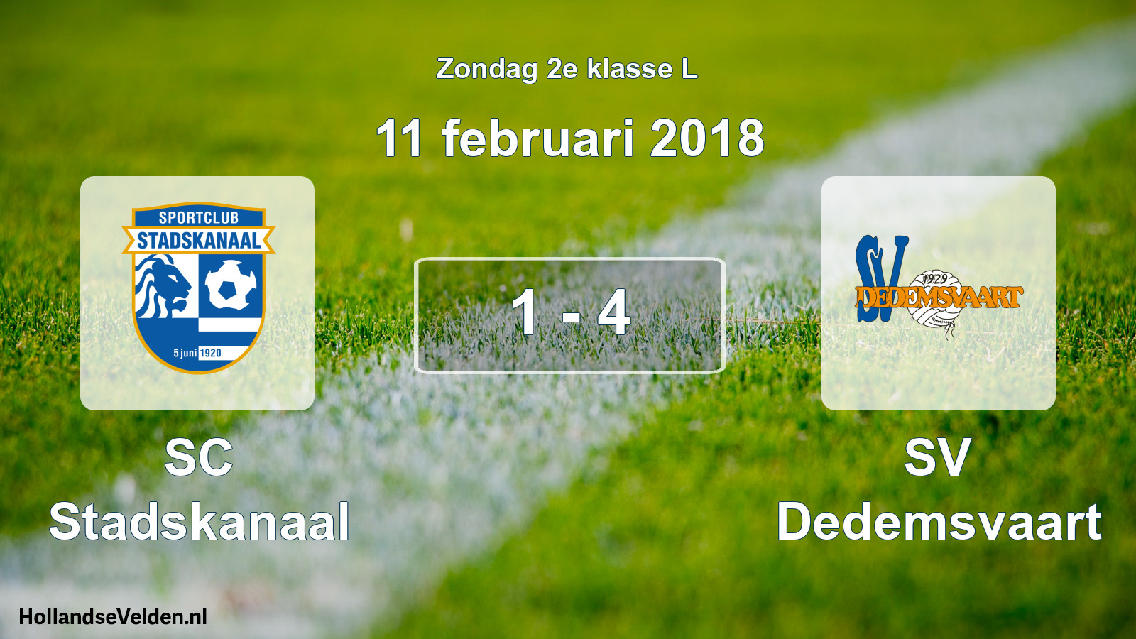Total number of matches played: SC Stadskanaal - SV Dedemsvaart 1 - 4 (11 February 2018)