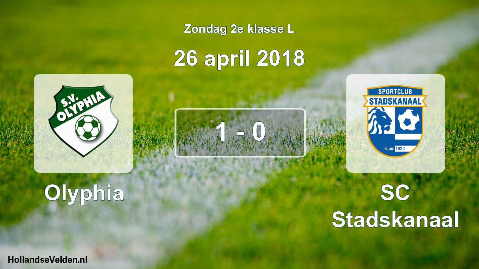 Total number of matches played: Olyphia - SC Stadskanaal 1 - 0 (26 April 2018)