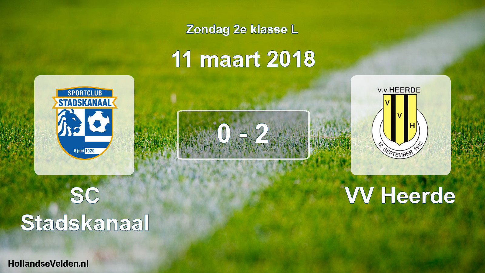 Total number of matches played: SC Stadskanaal - VV Heerde 0 - 2 (11 March 2018)