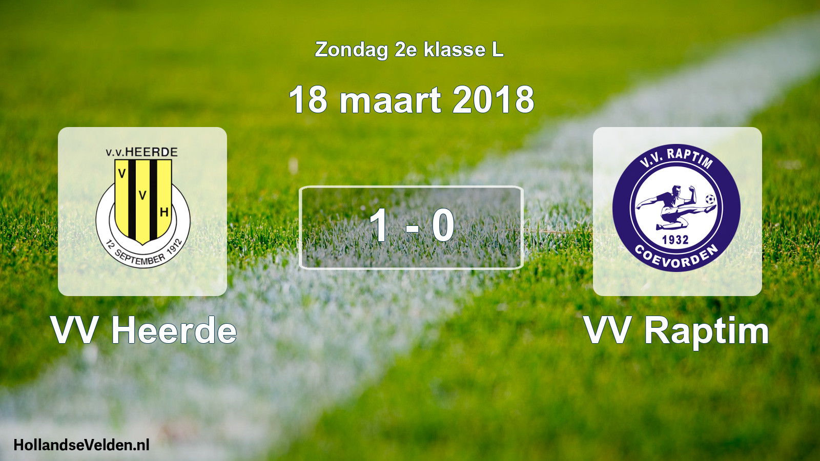 Total number of matches played: VV Heerde - VV Raptim 1 - 0 (18 March 2018)