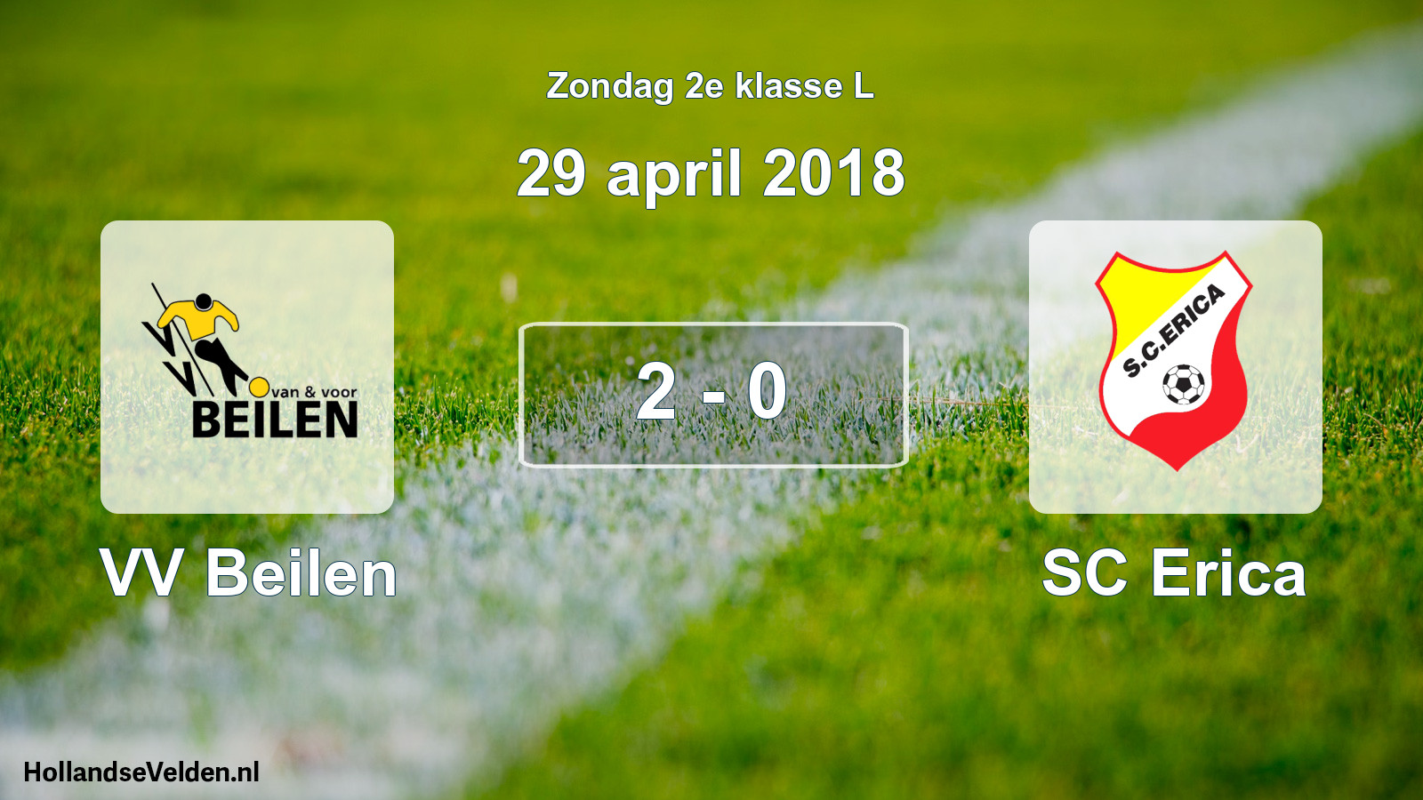 Total number of matches played: VV Beilen - SC Erica 2 - 0 (29 April 2018)