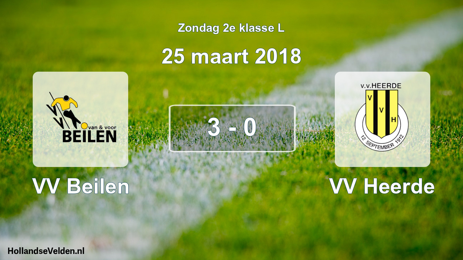 Total number of matches played: VV Beilen - VV Heerde 3 - 0 (25 March 2018)