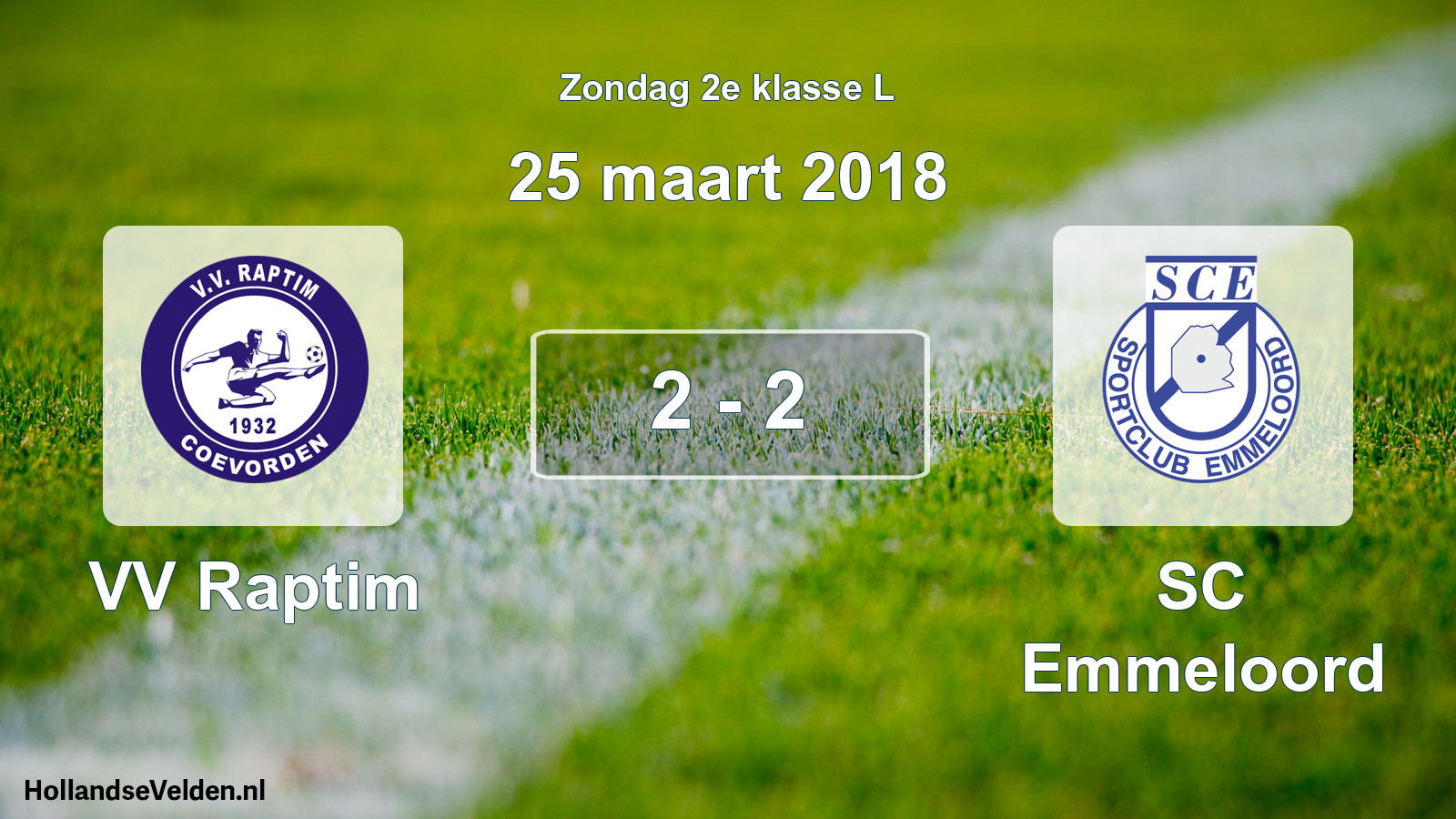 Total number of matches played: VV Raptim - SC Emmeloord 2 - 2 (25 March 2018)