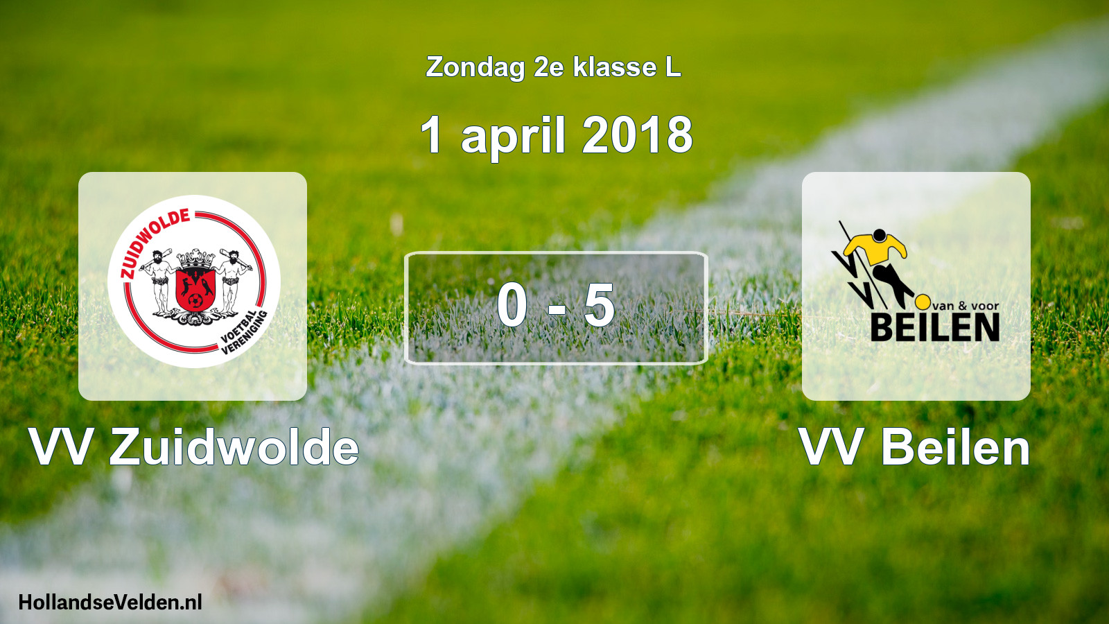 Total number of matches played: VV Zuidwolde - VV Beilen 0 - 5 (1 April 2018)