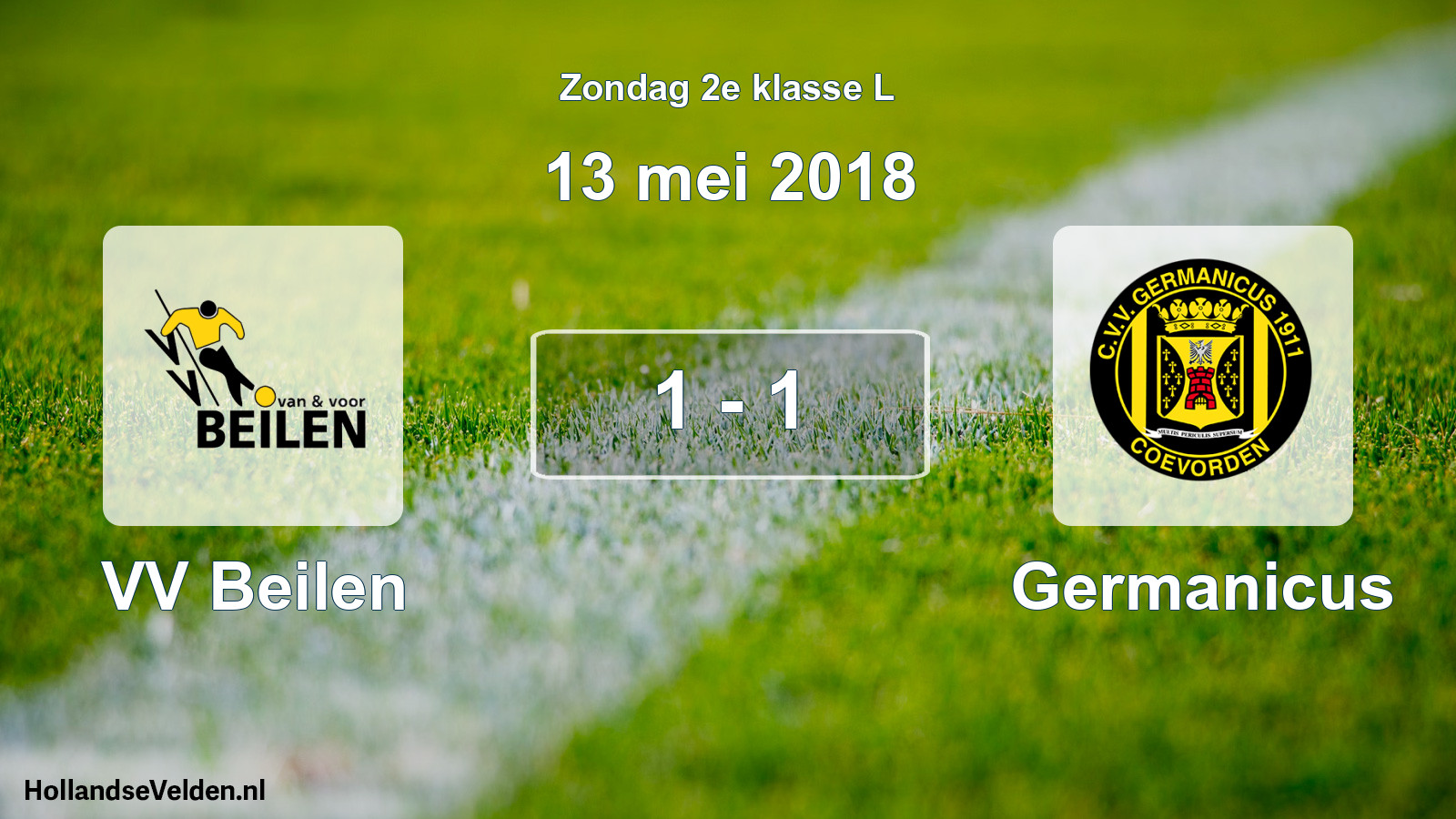 Total number of matches played: VV Beilen - Germanicus 1 - 1 (13 May 2018)