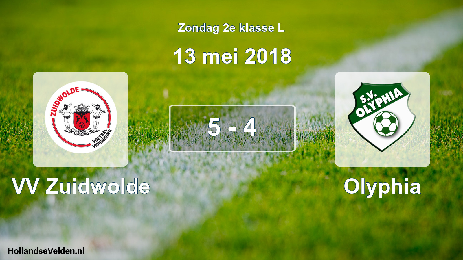 Total number of matches played: VV Zuidwolde - Olyphia 5 - 4 (13 May 2018)