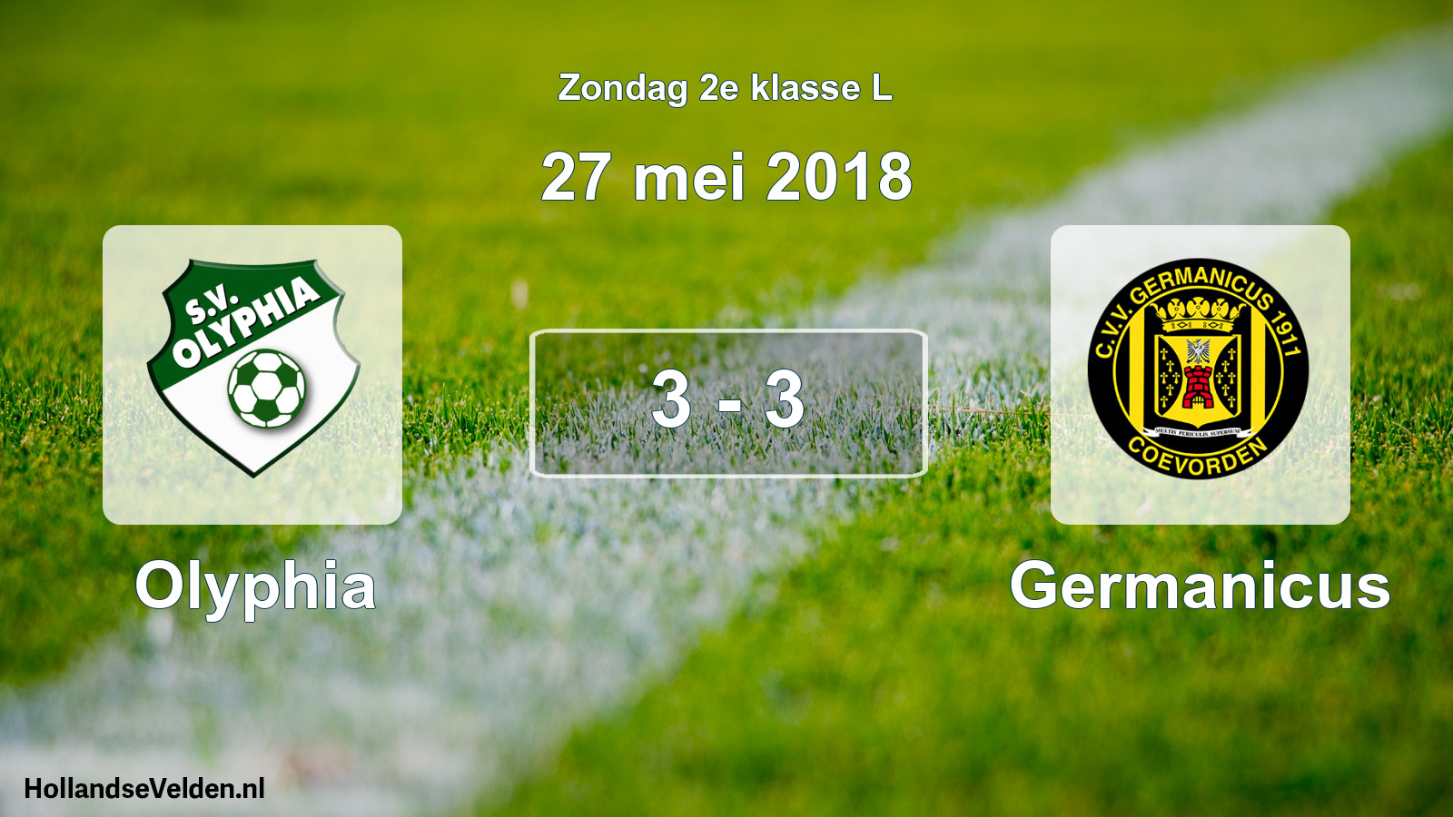 Total number of matches played: Olyphia - Germanicus 3 - 3 (27 May 2018)
