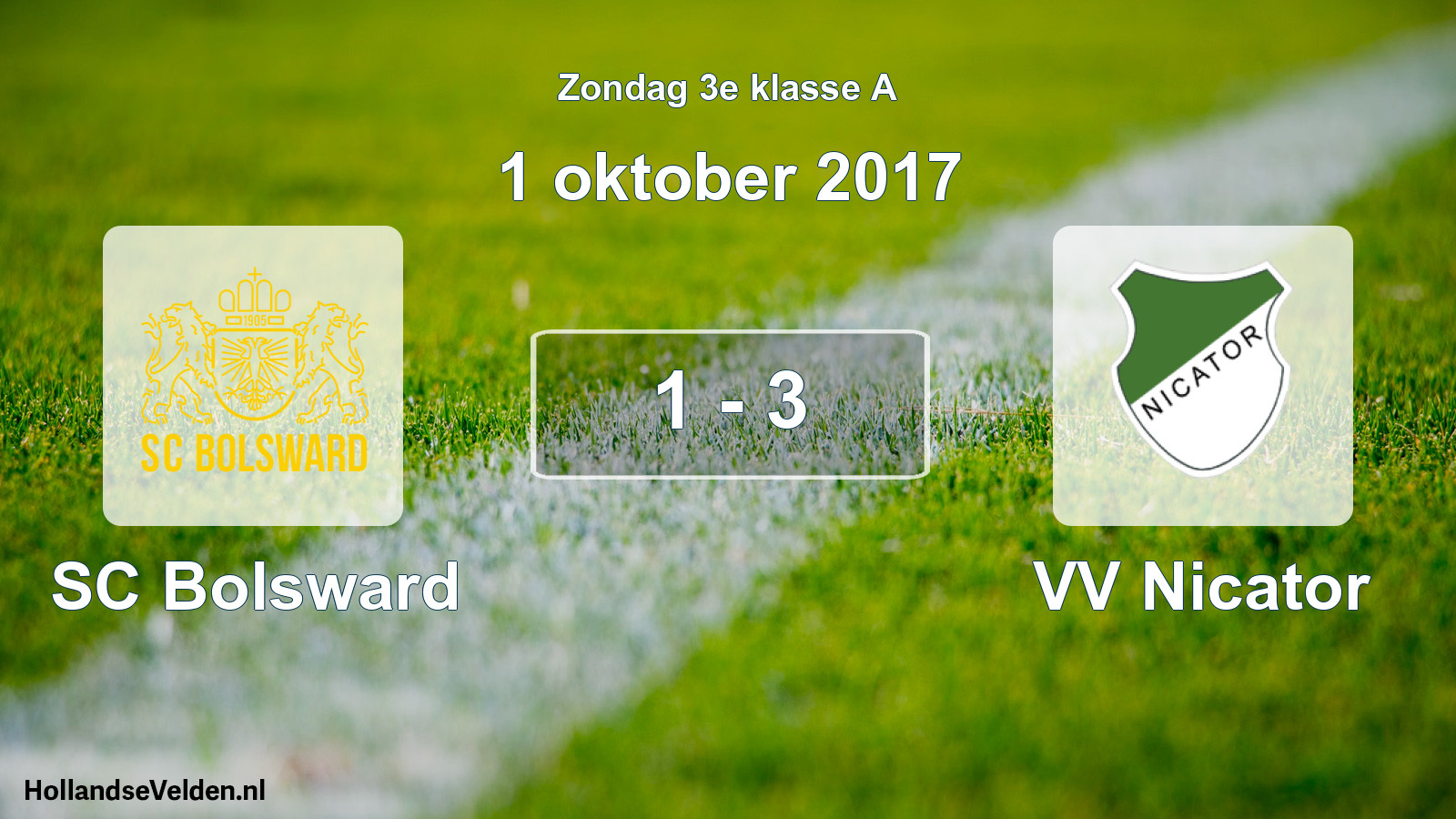 Total number of matches played: SC Bolsward - VV Nicator 1 - 3 (1 October 2017)