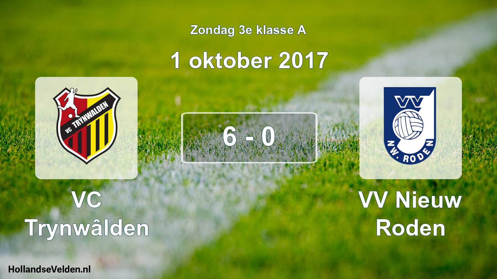 Total number of matches played: VC Trynwâlden - VV Nieuw Roden 6 - 0 (1 October 2017)