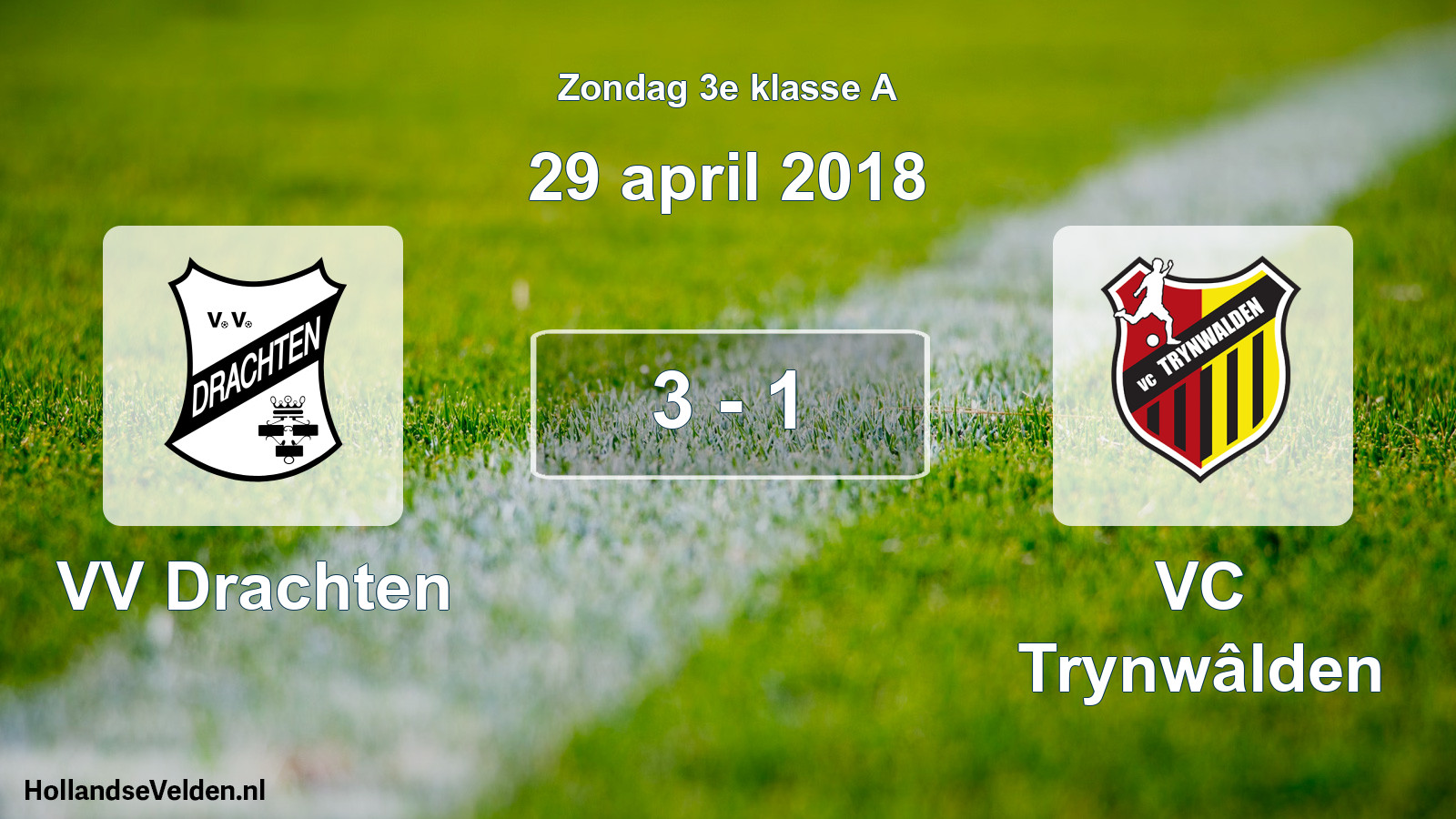 Total number of matches played: VV Drachten - VC Trynwâlden 3 - 1 (29 April 2018)