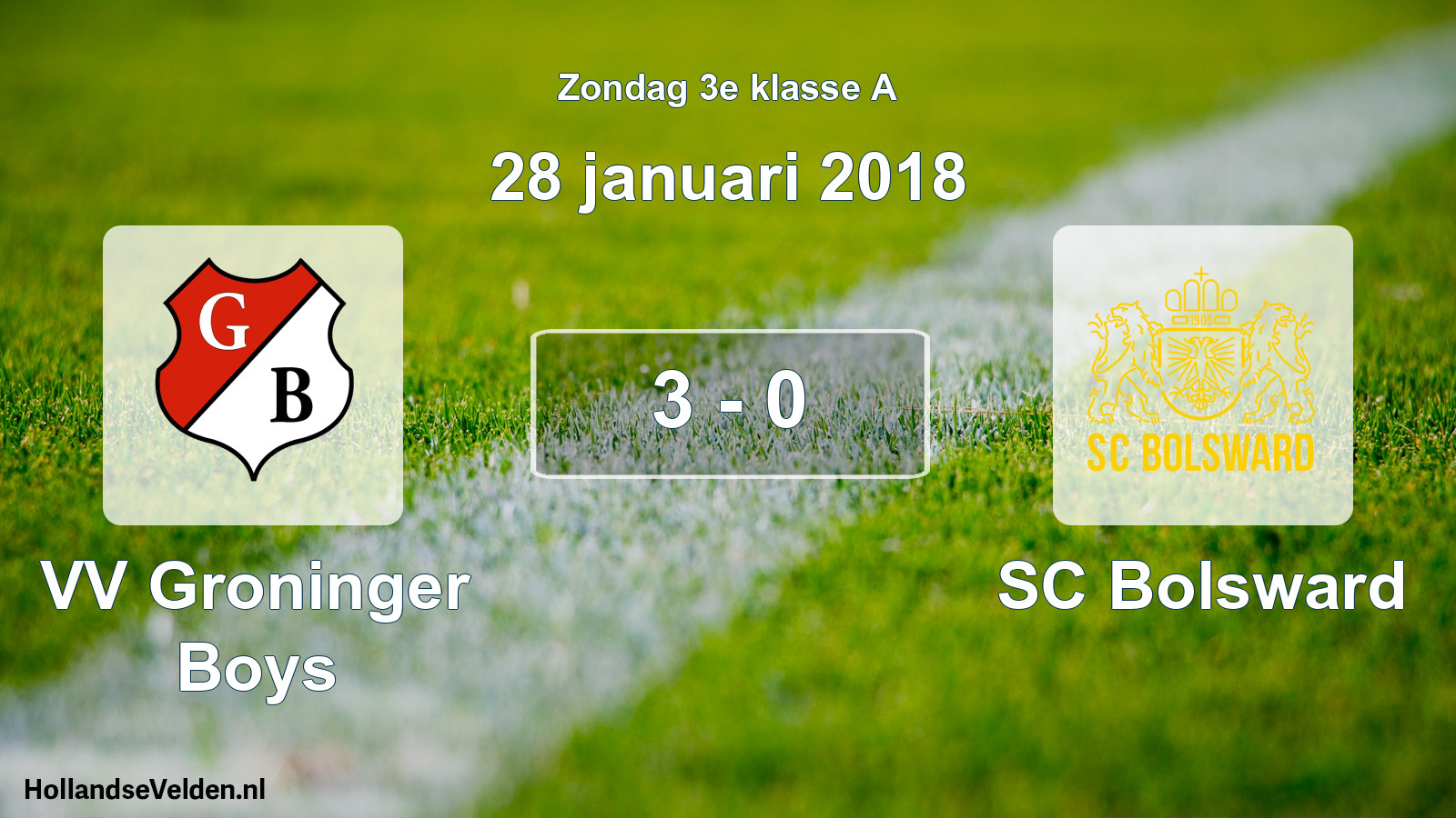 Total number of matches played: VV Groninger Boys - SC Bolsward 3 - 0 (28 January 2018)