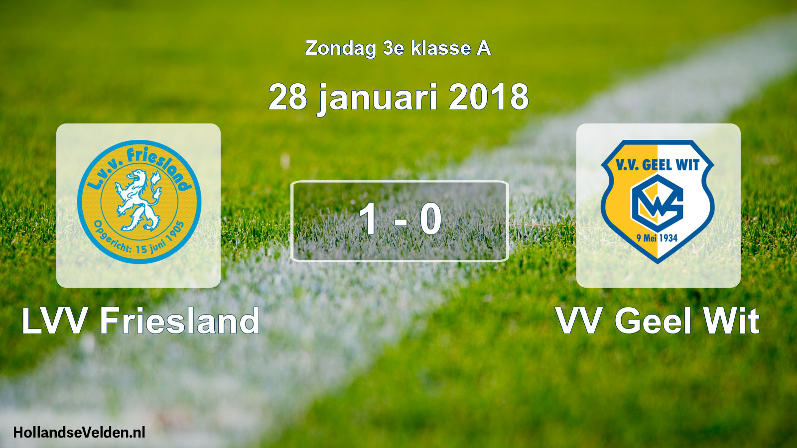 Total number of matches played: LVV Friesland - VV Geel Wit 1 - 0 (28 January 2018)