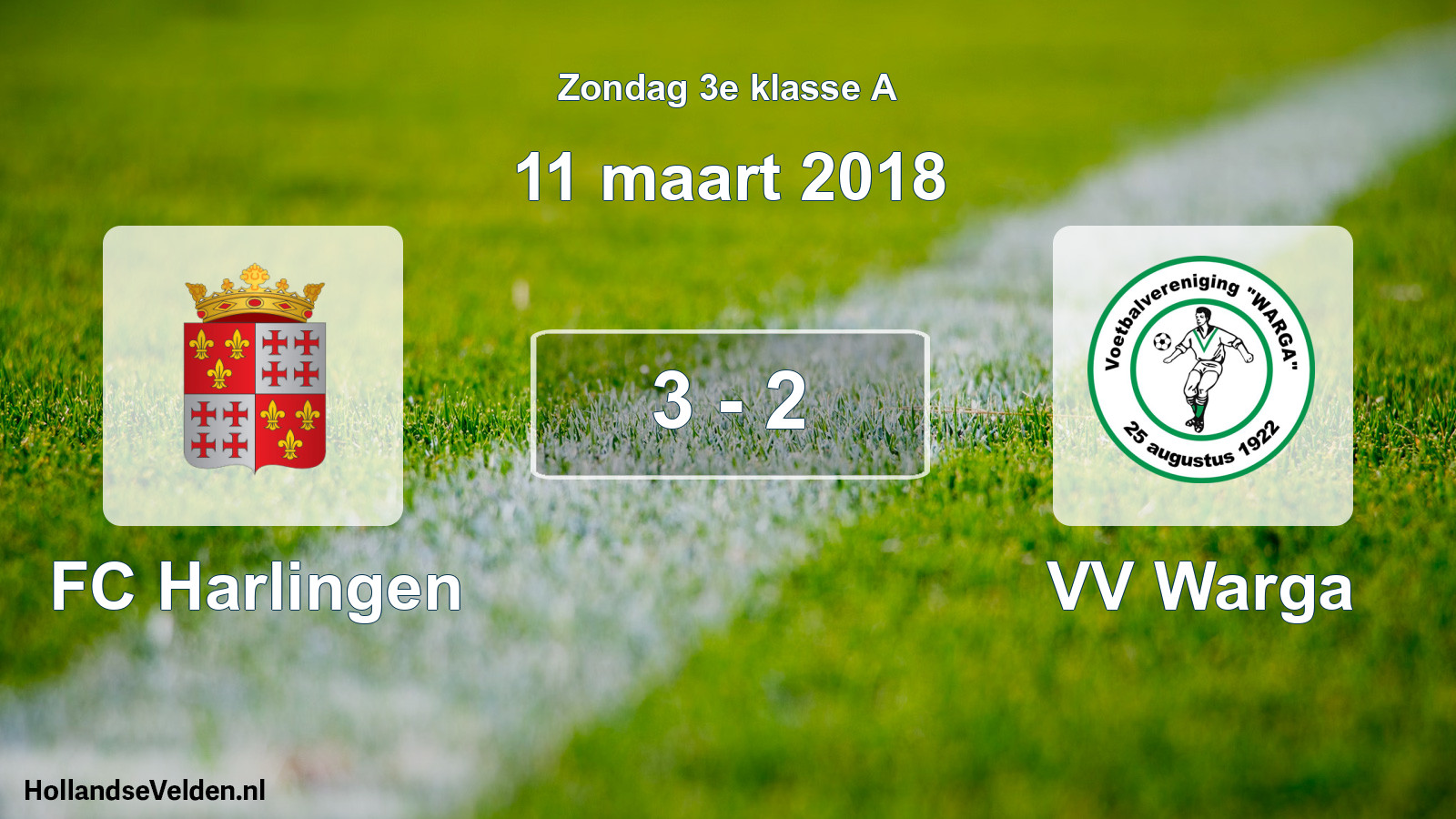 Total number of matches played: FC Harlingen - VV Warga 3 - 2 (11 March 2018)
