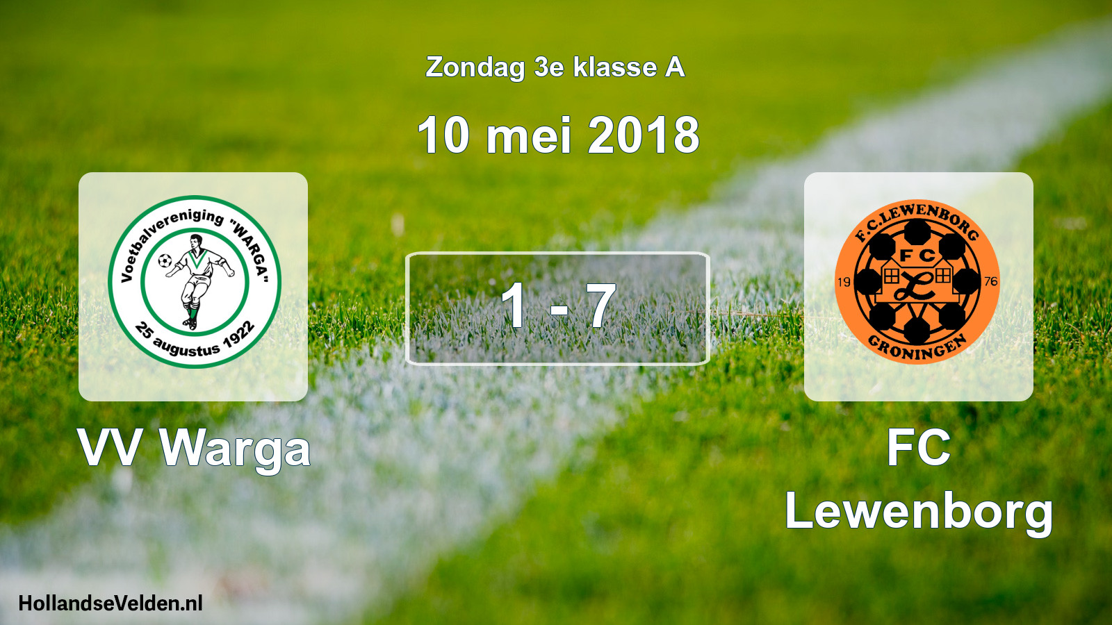 Total number of matches played: VV Warga - FC Lewenborg 1 - 7 (10 May 2018)