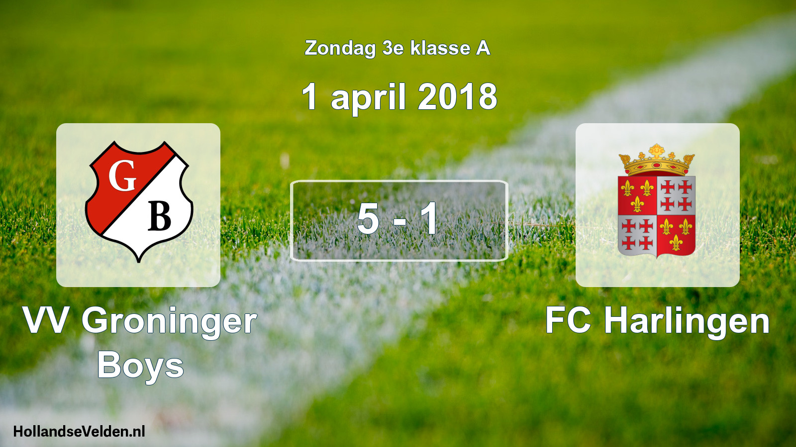 Total number of matches played: VV Groninger Boys - FC Harlingen 5 - 1 (1 April 2018)