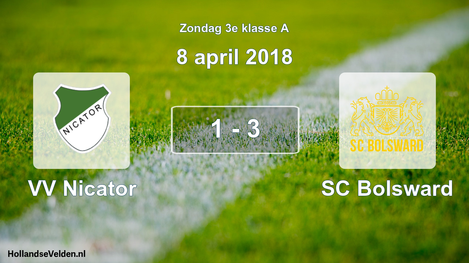 Total number of matches played: VV Nicator - SC Bolsward 1 - 3 (8 April 2018)