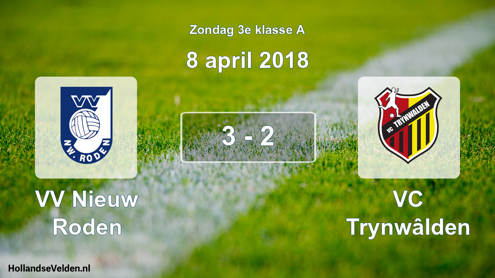 Total number of matches played: VV Nieuw Roden - VC Trynwâlden 3 - 2 (8 April 2018)