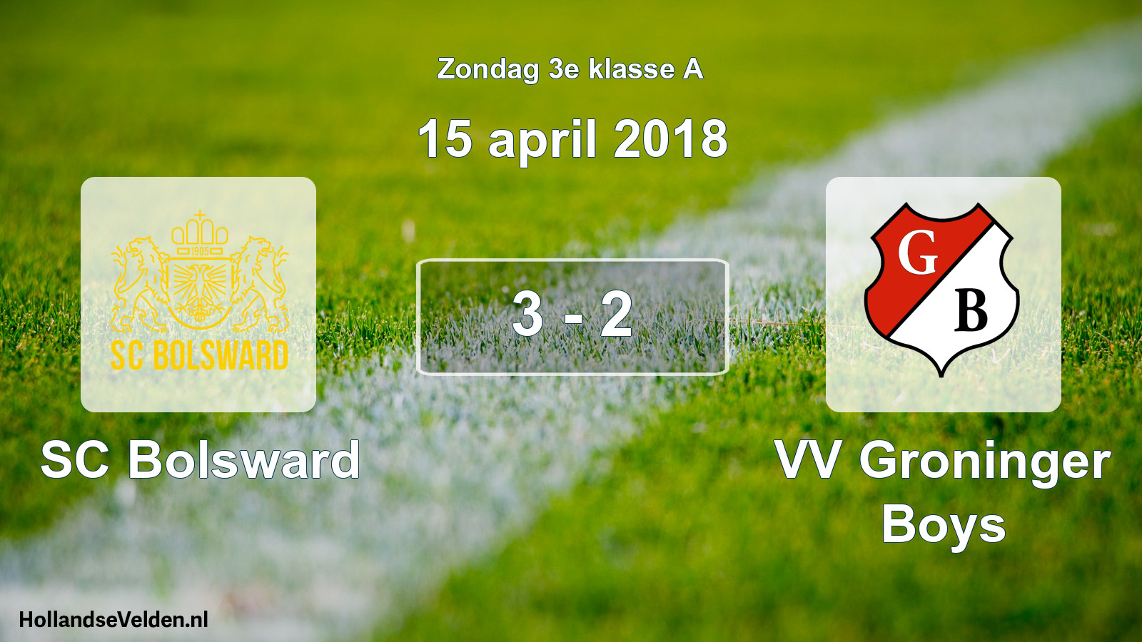 Total number of matches played: SC Bolsward - VV Groninger Boys 3 - 2 (15 April 2018)