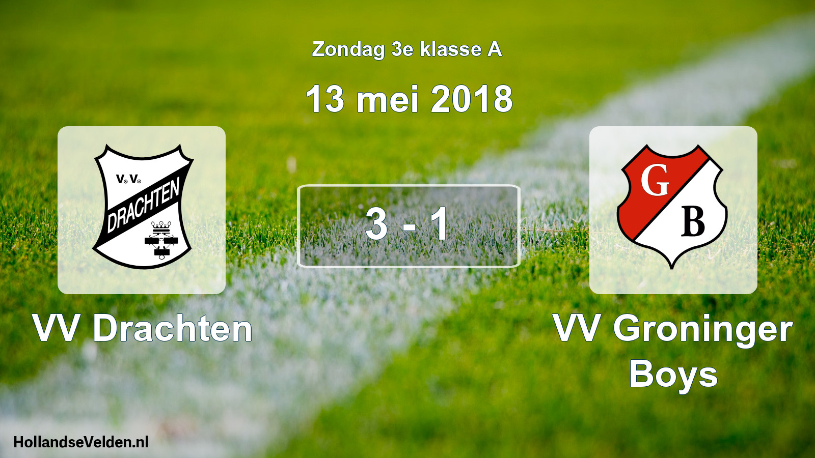 Total number of matches played: VV Drachten - VV Groninger Boys 3 - 1 (13 May 2018)