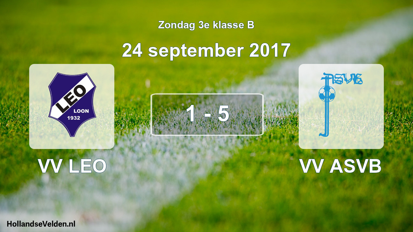 Total number of matches played: VV LEO - VV ASVB 1 - 5 (24 September 2017)