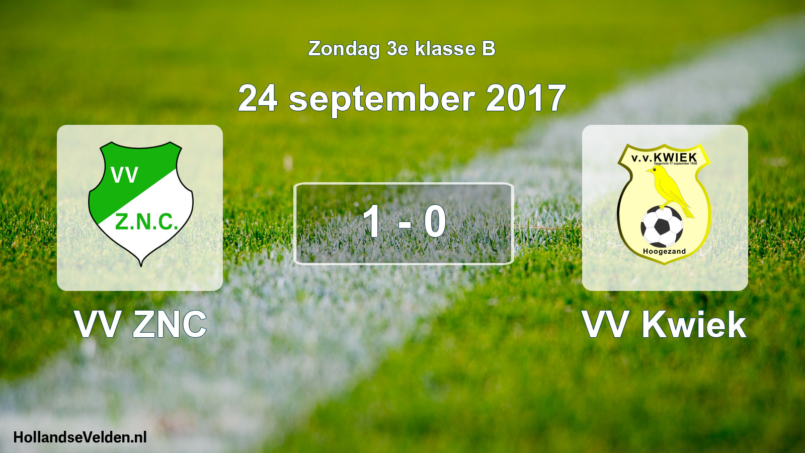 Total number of matches played: VV ZNC - VV Kwiek 1 - 0 (24 September 2017)