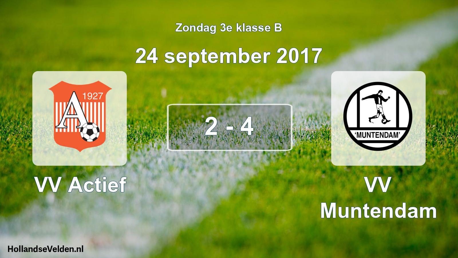 Total number of matches played: VV Actief - VV Muntendam 2 - 4 (24 September 2017)