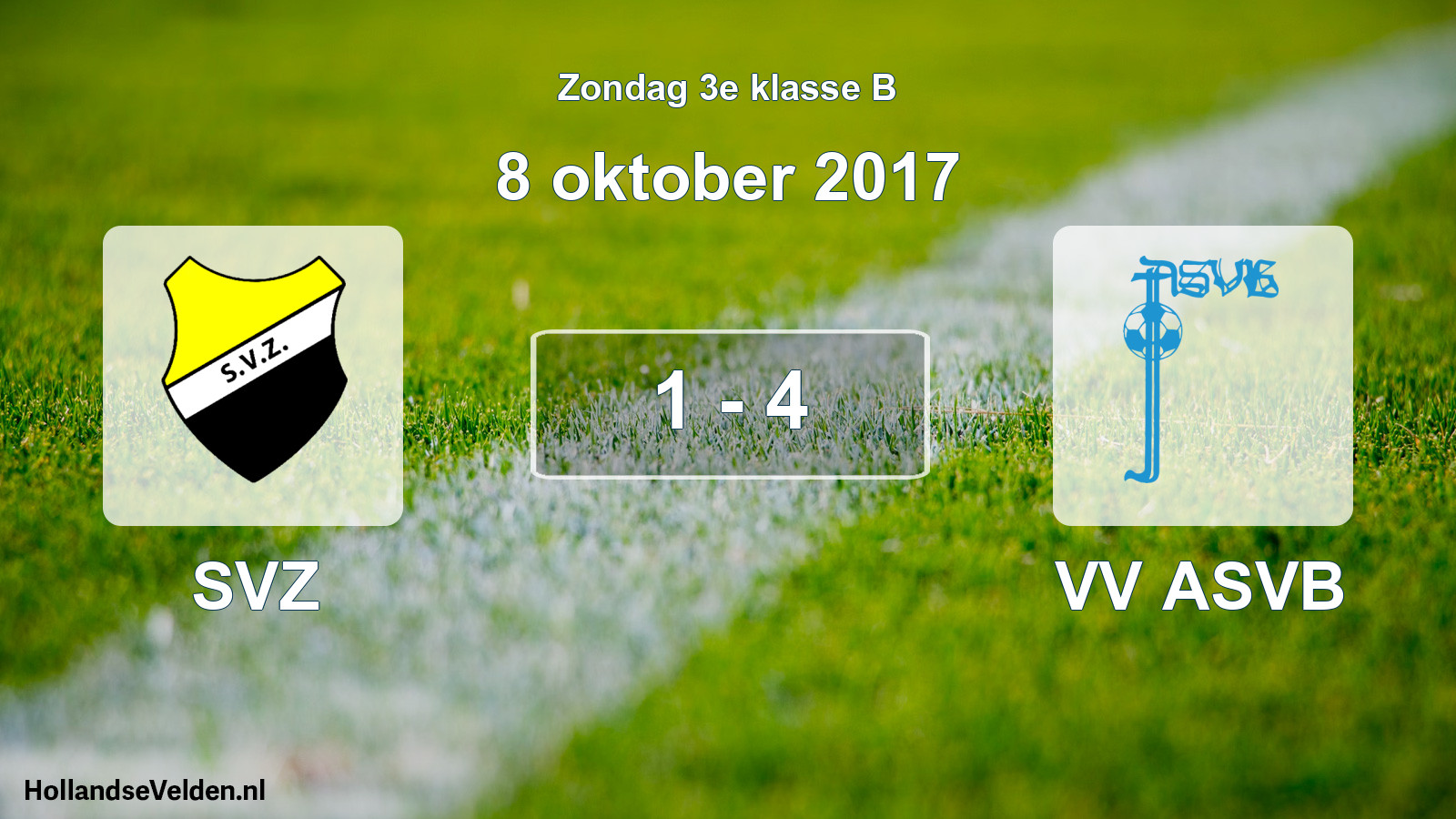Total number of matches played: SVZ - VV ASVB 1 - 4 (8 October 2017)