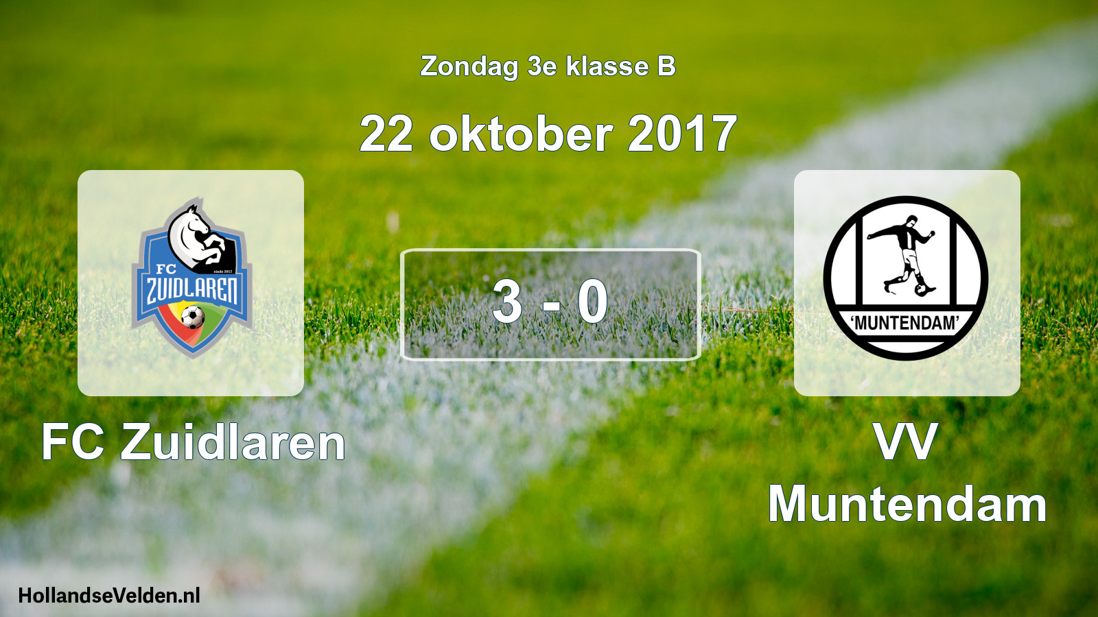 Total number of matches played: FC Zuidlaren - VV Muntendam 3 - 0 (22 October 2017)