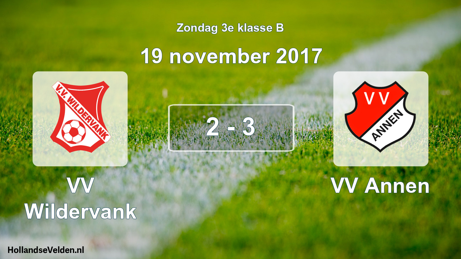 Total number of matches played: VV Wildervank - VV Annen 2 - 3 (19 November 2017)