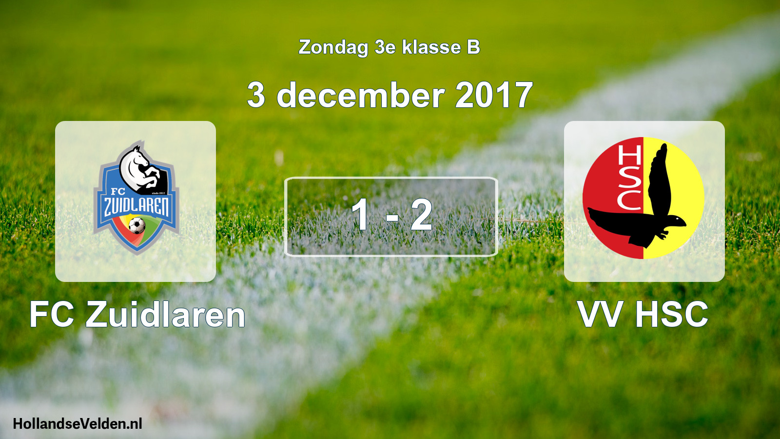 Total number of matches played: FC Zuidlaren - VV HSC 1 - 2 (3 December 2017)
