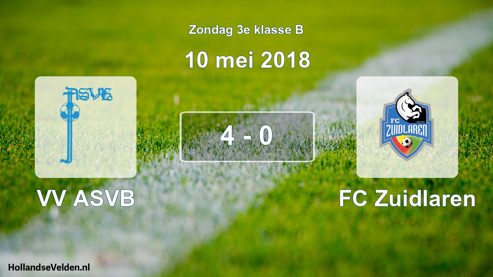 Total number of matches played: VV ASVB - FC Zuidlaren 4 - 0 (10 May 2018)