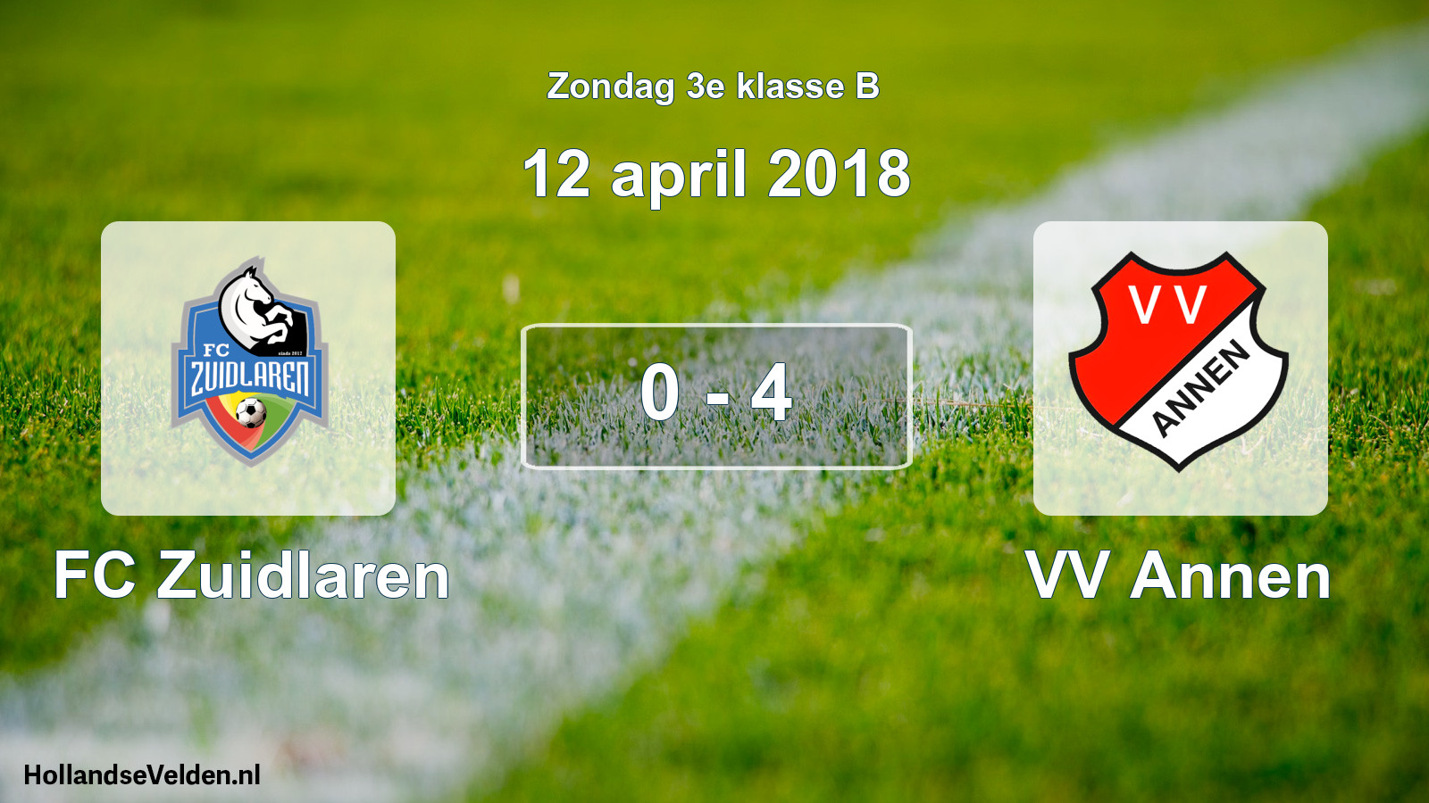 Total number of matches played: FC Zuidlaren - VV Annen 0 - 4 (12 April 2018)