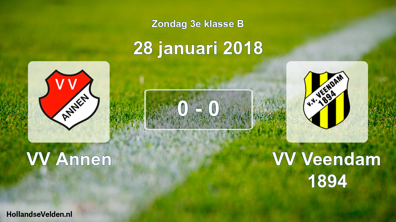 Total number of matches played: VV Annen - VV Veendam 1894 0 - 0 (28 January 2018)